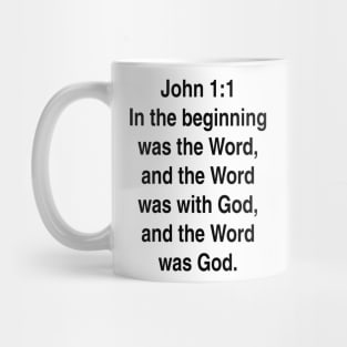 John 1:1  King James Version (KJV) Bible Verse Typography Mug